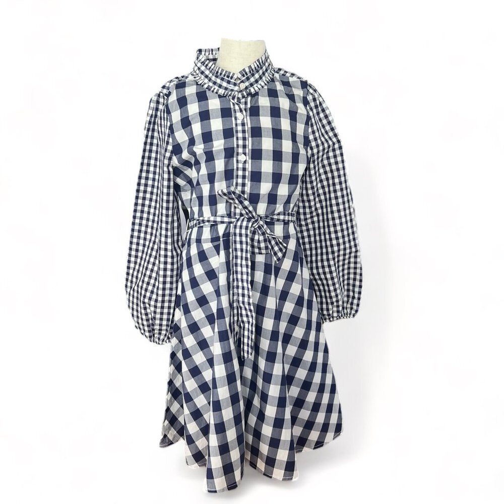 J. Crew - Navy & White Long Sleeve Dress
